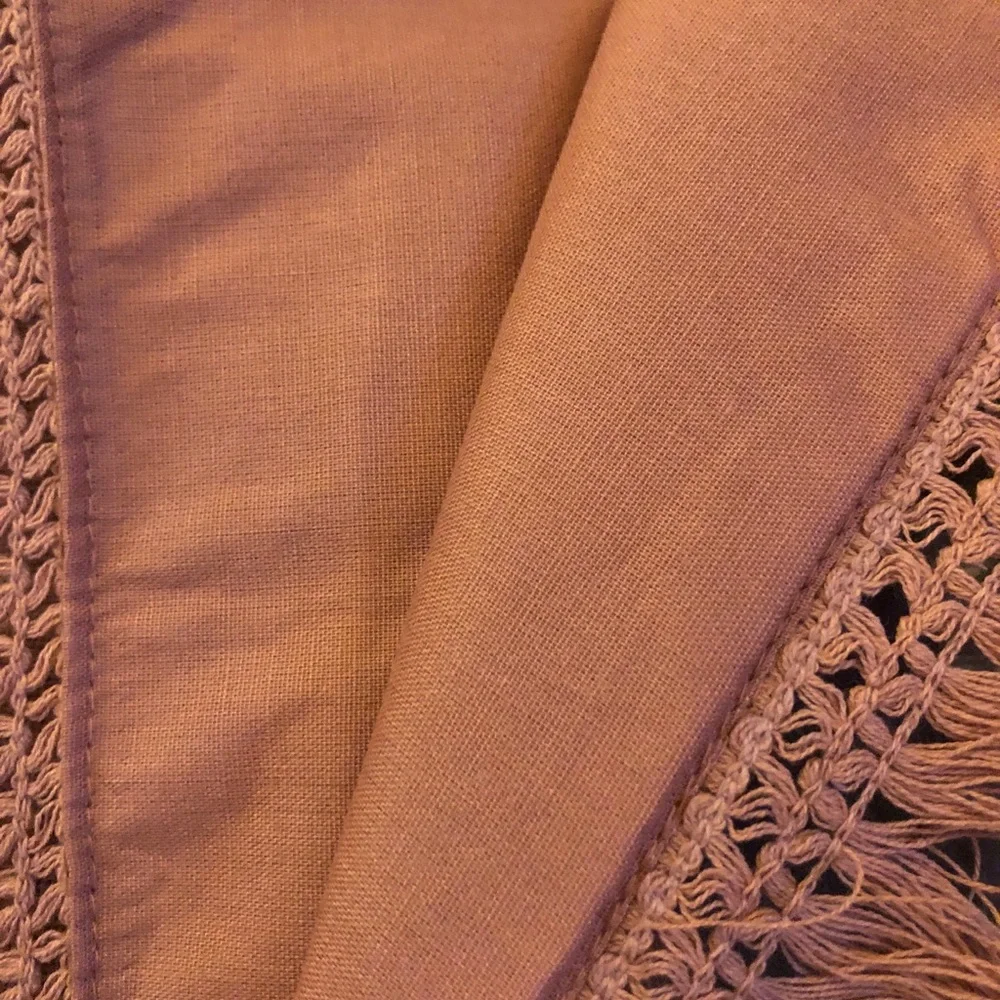 Hearth Hand rose table runner oversized fringe